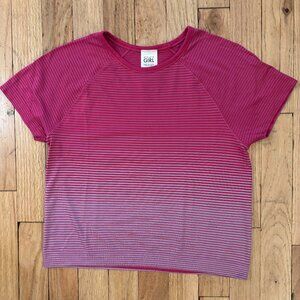Athleta Girl Striped Short Sleeve Cropped T-Shirt